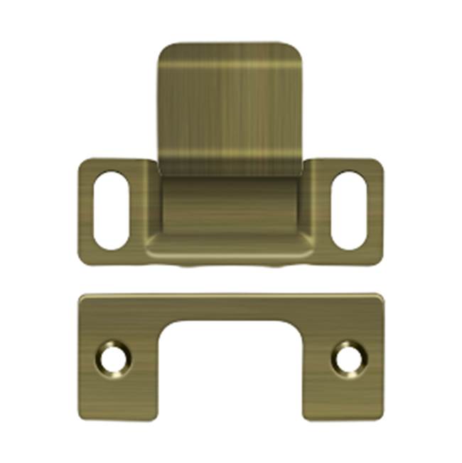 Deltana - Strike Plate, Dust Cup, Adjustable, 2-3/4'' x 1-1/4'' - Antique Brass