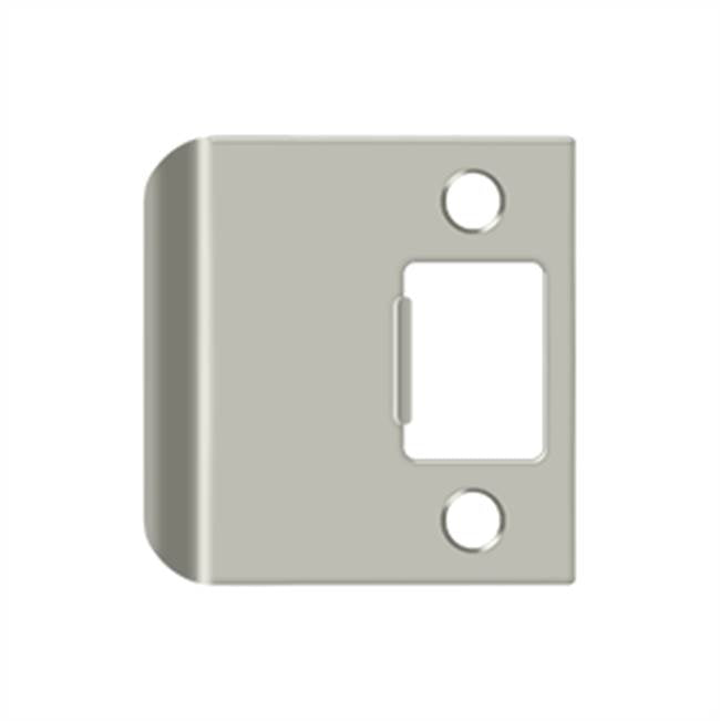 Deltana - Extended Lip Strike Plate, 2 1/4'' x 2-1/4'' - Brushed Nickel