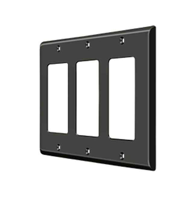 Deltana - Switch Plate, Triple Rocker - Oil-rubbed Bronze
