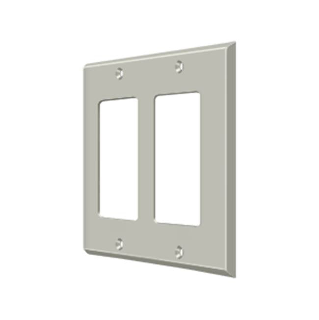 Deltana - Switch Plate, Double Rocker - Brushed Nickel