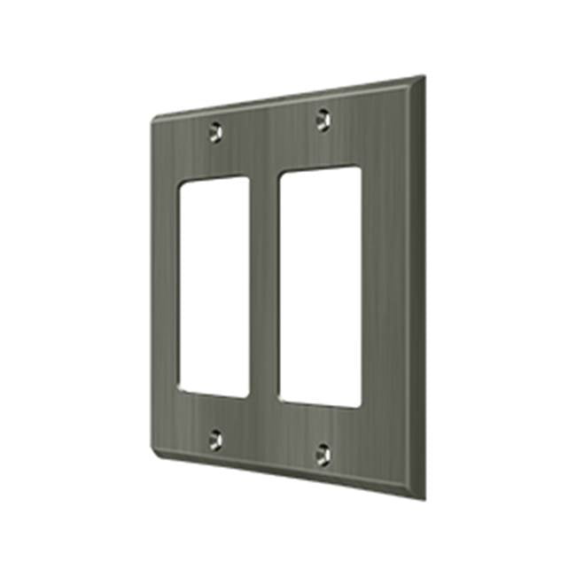 Deltana - Switch Plate, Double Rocker - Antique Nickel