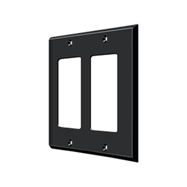 Deltana - Switch Plate, Double Rocker - Paint Black