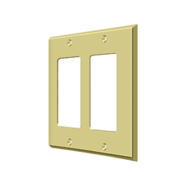 Deltana - Switch Plate, Double Rocker - Polished Brass