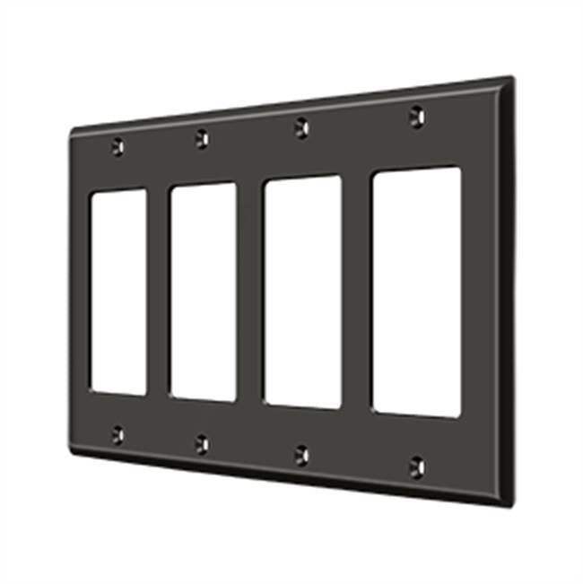 Deltana - Switch Plate, Quadruple Rocker - Oil-rubbed Bronze
