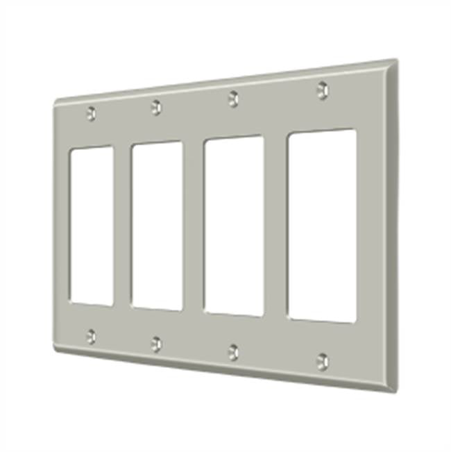 Deltana - Switch Plate, Quadruple Rocker - Brushed Nickel
