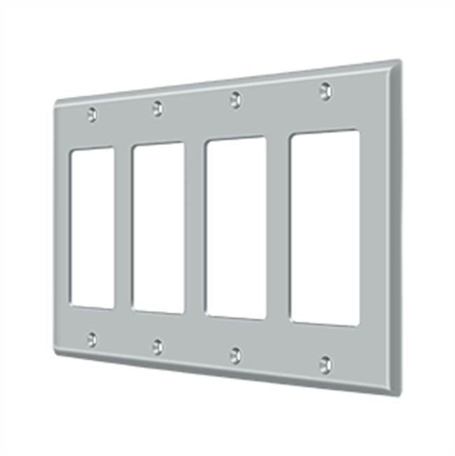 Deltana - Switch Plate, Quadruple Rocker - Brushed Chrome