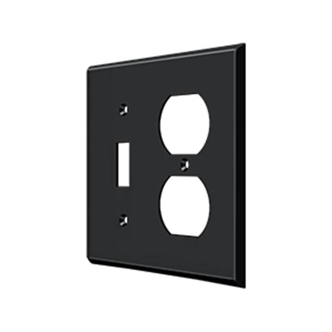 Deltana - Switch Plate, Single Switch/Double Outlet - Paint Black