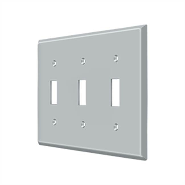 Deltana - Switch Plate, Triple Standard - Brushed Chrome