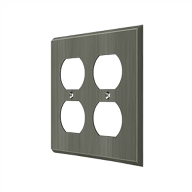 Deltana - Switch Plate, Quadruple Outlet - Antique Nickel