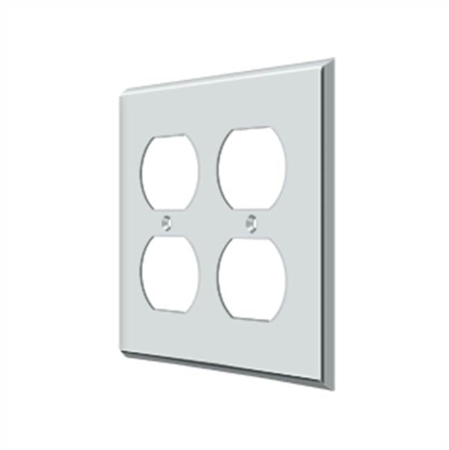 Deltana - Switch Plate, Quadruple Outlet - Polished Chrome