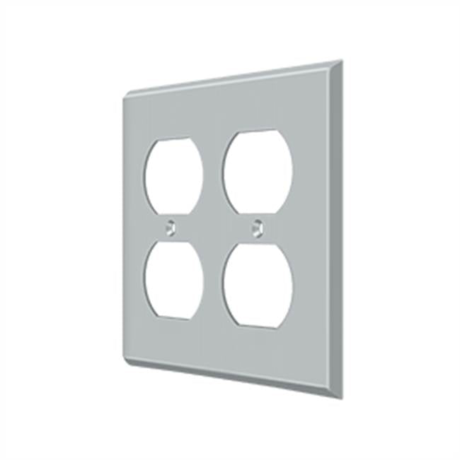 Deltana - Switch Plate, Quadruple Outlet - Brushed Chrome