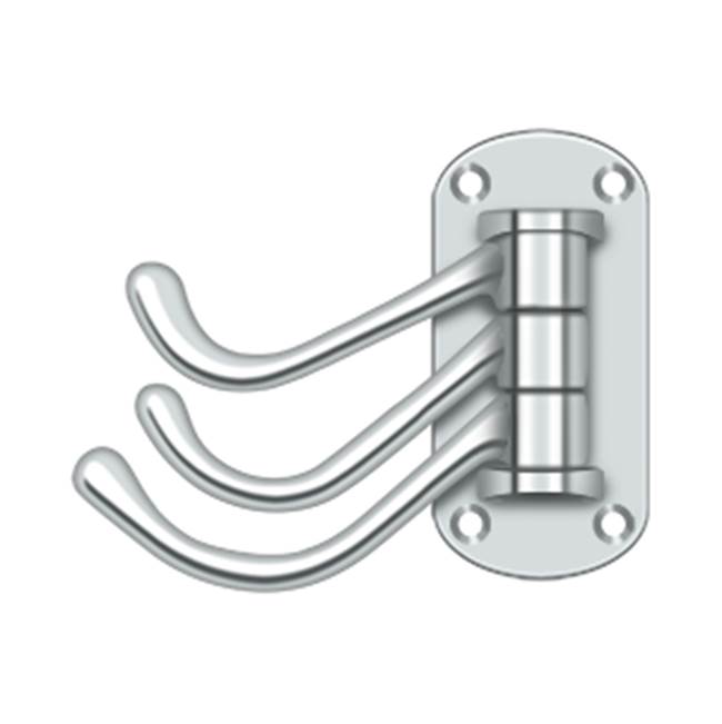 Deltana - Triple Swivel Hook, Heavy Duty, 4'' Projection - Polished Chrome