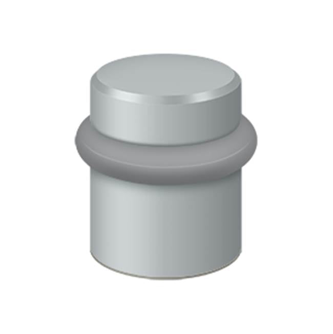 Deltana - Round Universal Floor Bumper 1-1/2'', Solid Brass - Brushed Chrome