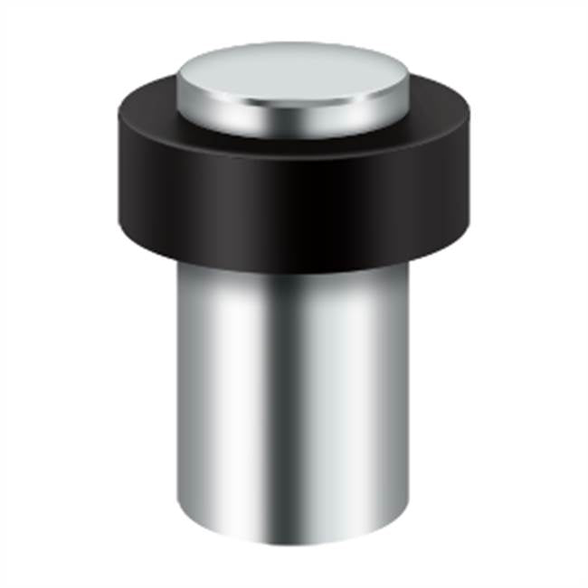 Deltana - Round Universal Floor Bumper 3'', Heavy Duty, Solid Brass - Polished Chrome