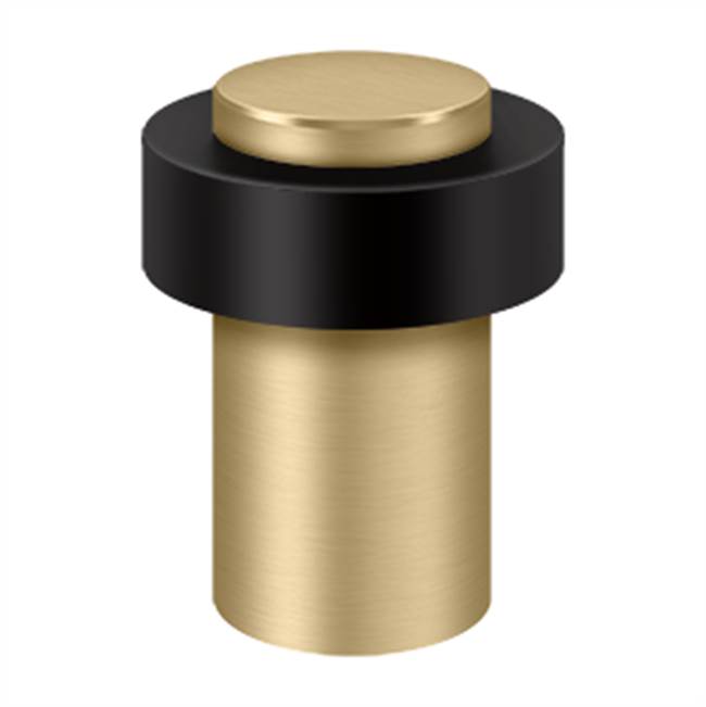 Deltana - Round Universal Floor Bumper 3'', Heavy Duty, Solid Brass - Brushed Brass