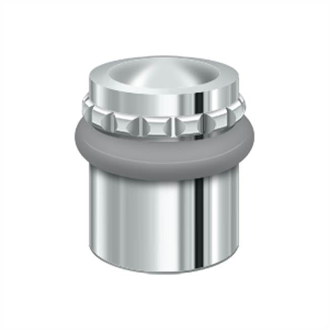 Deltana - Round Universal Floor Bumper Pattern Cap 1-5/8'', Solid Brass - Polished Chrome
