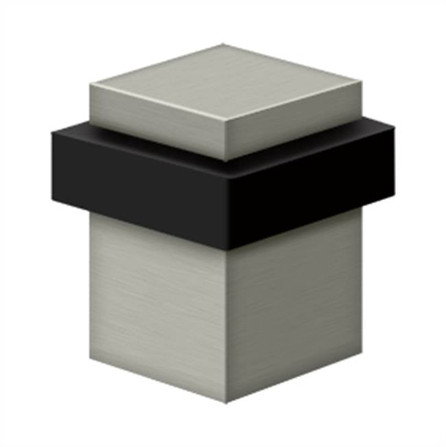 Deltana - Square Universal Floor Bumper 2-1/2'', Solid Brass - Brushed Nickel