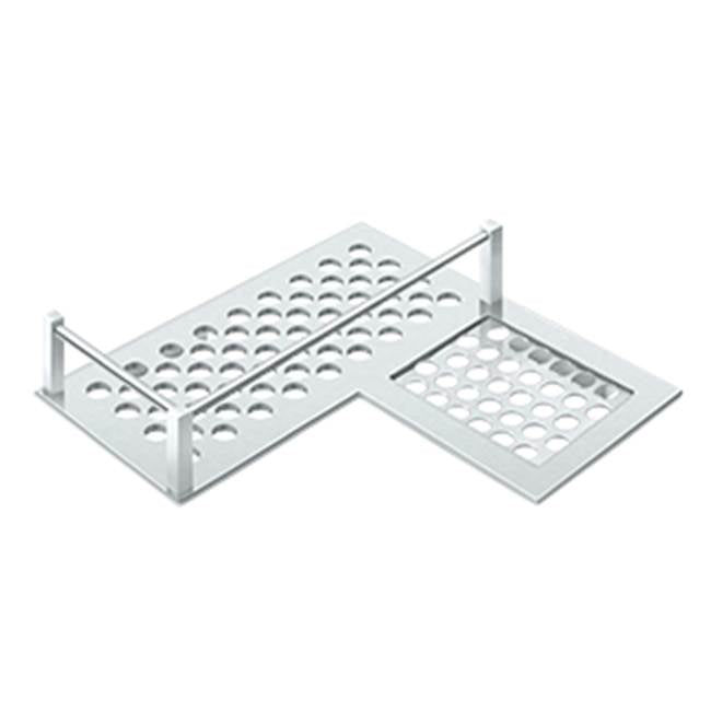 Deltana - Bathroom Basket HD Corner Right 9'' - Polished Chrome