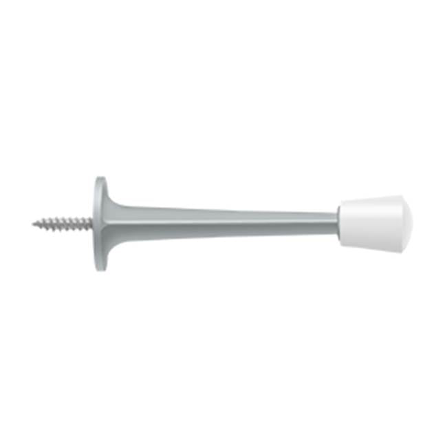 Deltana - 3'' Baseboard Door Bumper, Zinc Die-Cast - Brushed Chrome