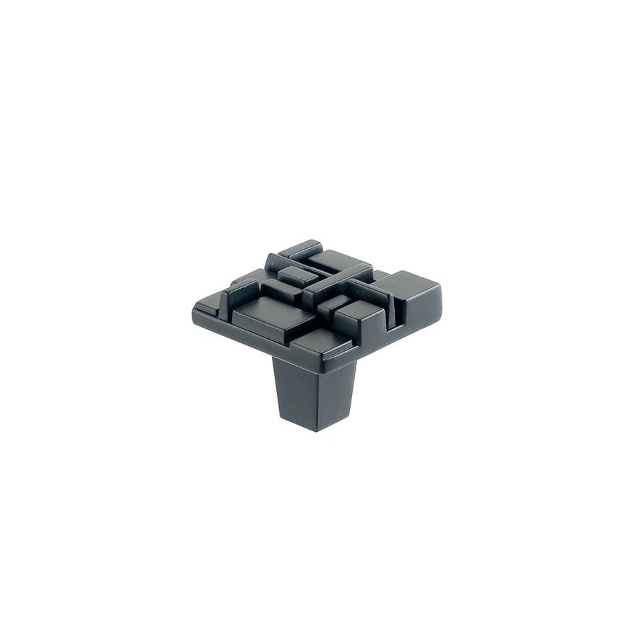 Du Verre - Offset Square Knob 1 1/2 Inch - Black Matte - Black Matte
