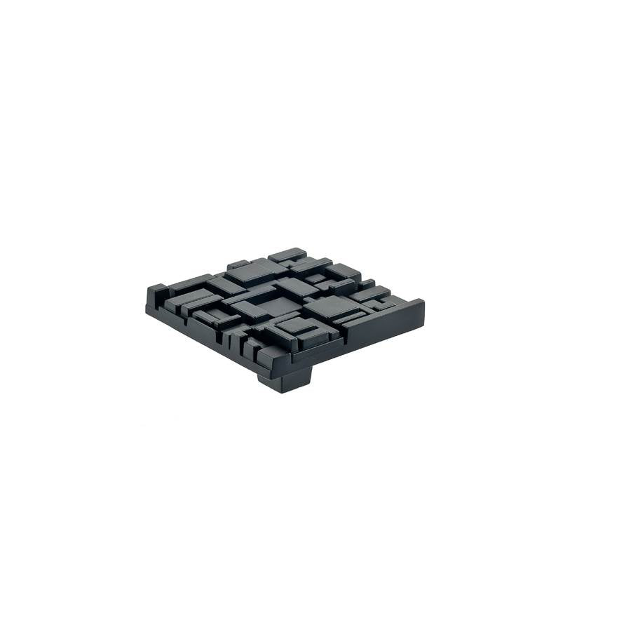 Du Verre - Offset Square Knob 2 1/2 Inch - Black Matte - Black Matte