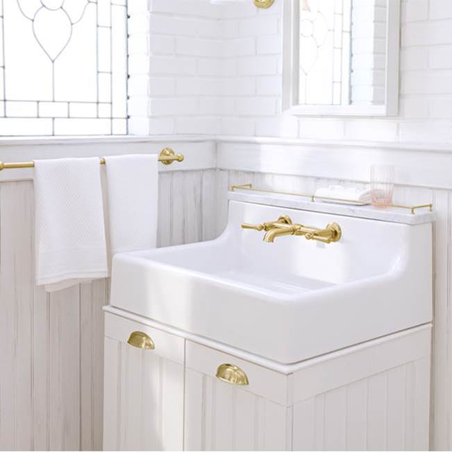 DXV - Oak Hill 2-Handle Wall Mount Bathroom Faucet with Lever Handles - Satin Brass