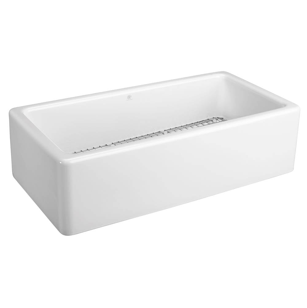 Hillside 36 in. Apron Kitchen Sink with Offset Drain