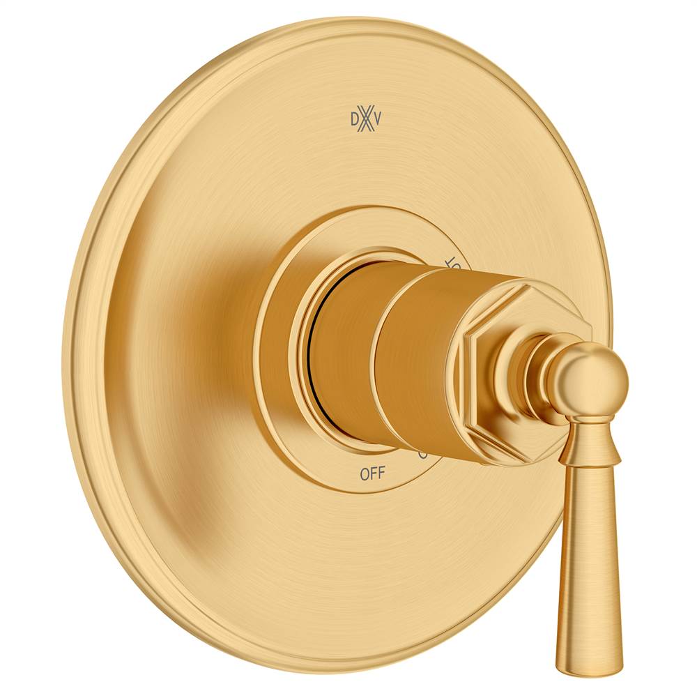 DXV - Oak Hill Single Handle Pressure Balance Valve Trim Only with Lever Handle - Satin Brass
