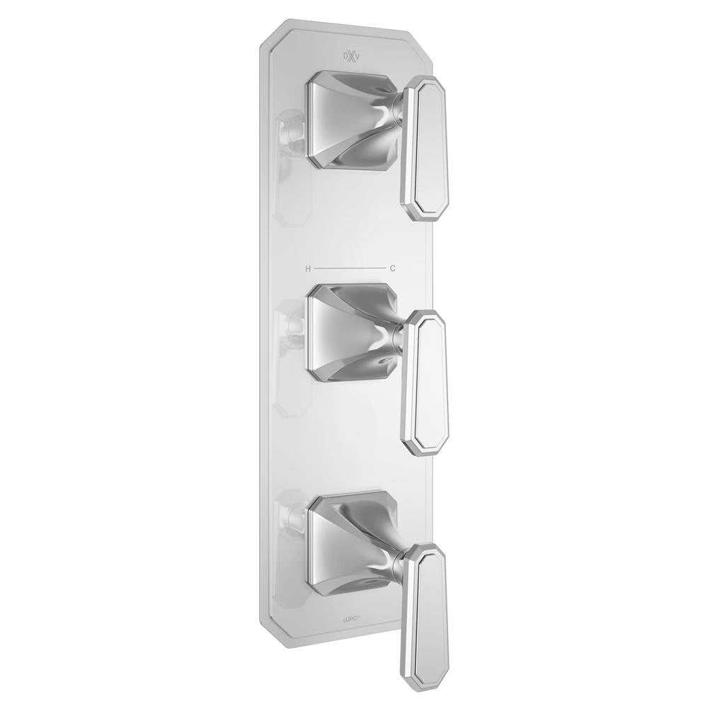DXV - Belshire 3-Handle Thermostatic Valve Trim Only with Lever Handles - Polished Chrome