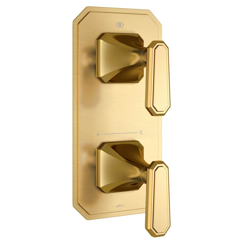 DXV - Belshire 2-Handle Thermostatic Valve Trim Only with Lever Handles - Satin Brass