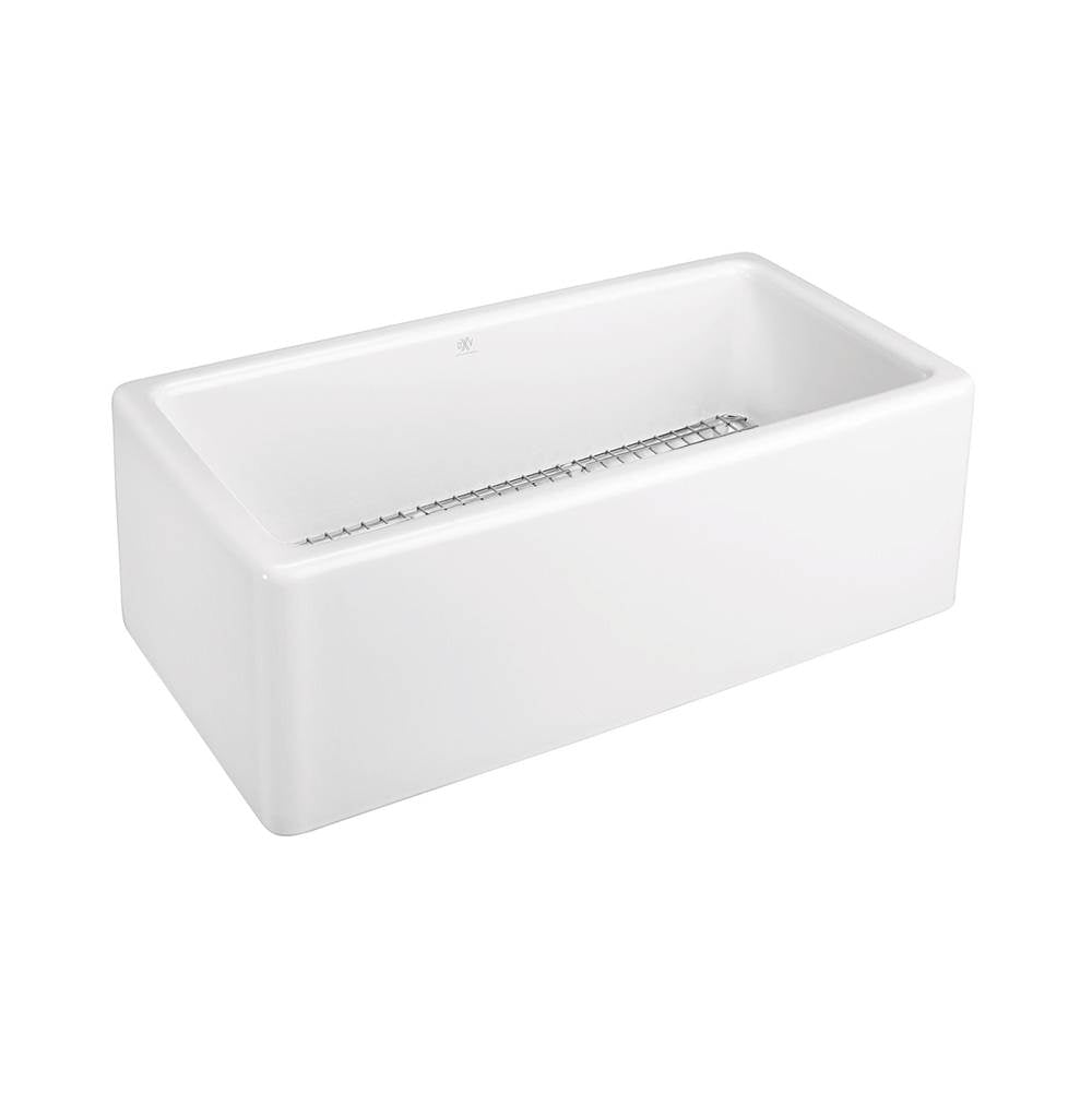 DXV - Hillside 30 in. Apron Kitchen Sink with Offset Drain - Canvas White