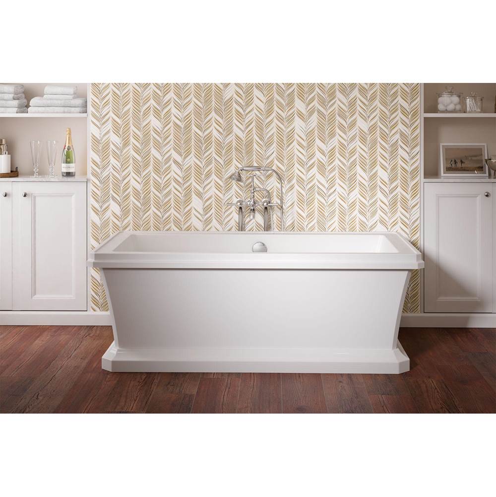 Fitzgerald Floor Mount Bathtub Filler with Hand Shower and Lever Handles