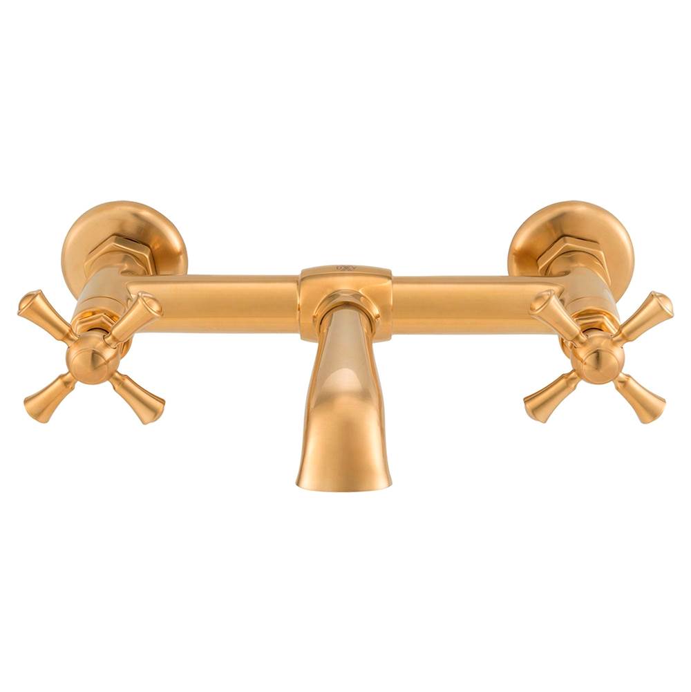Oak Hill 2-Handle Wall Mount Bathroom Faucet with Cross Handles