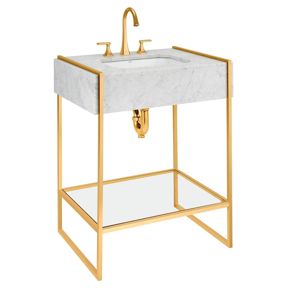 Belshire 30 in. Console Legs with Glass Shelf