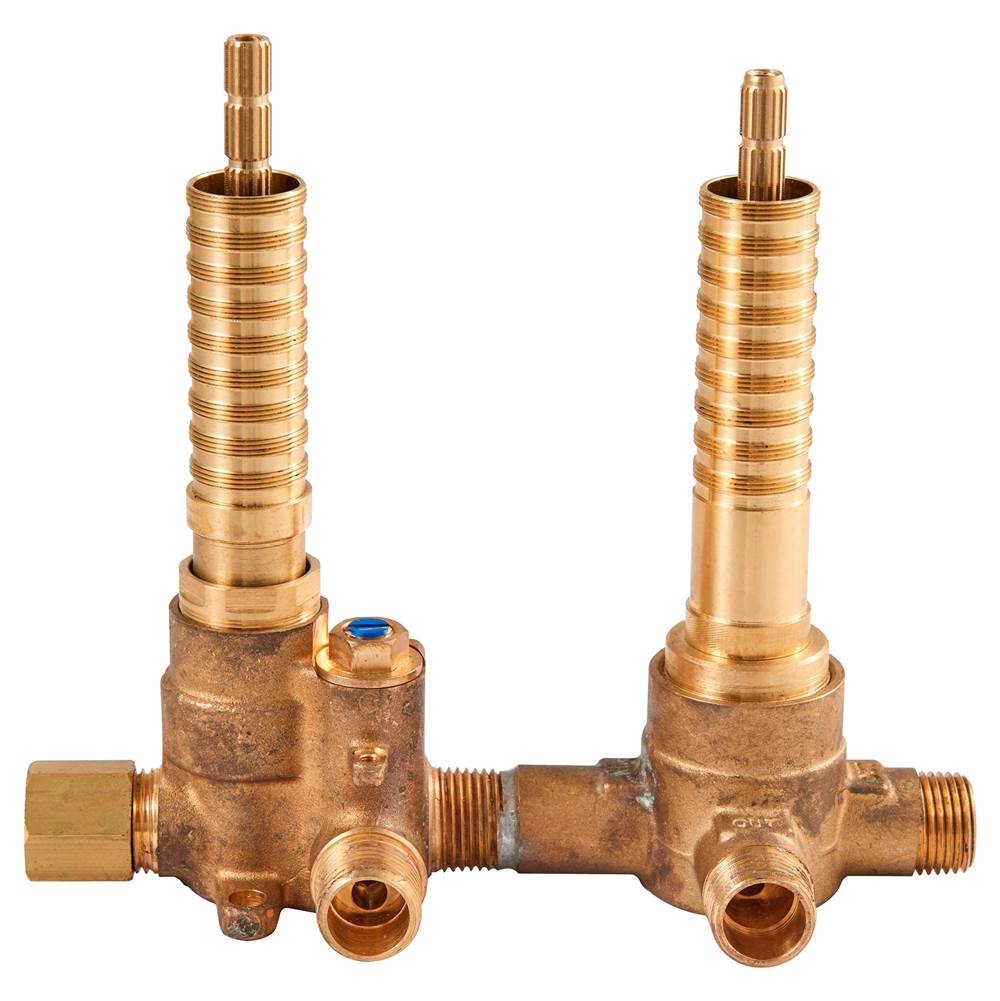 2-Handle Thermostatic Rough Valve with 2-Way Diverter Non-Shared Functions