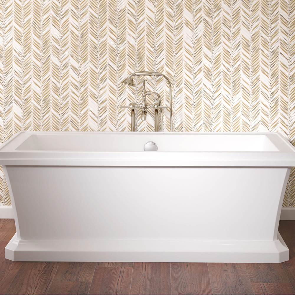 Fitzgerald Floor Mount Bathtub Filler with Hand Shower and Lever Handles