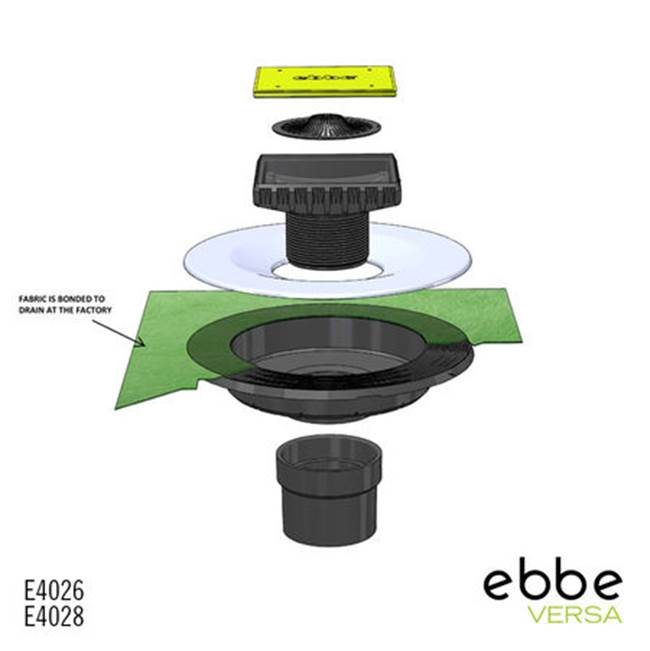 Ebbe - Ebbe VERSA-ABS Drain Bundle - (VERSA-ABS-Drain Base and Ebbe Square Riser) - No Finish