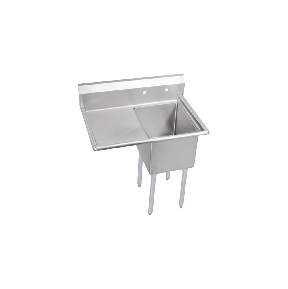 Elkay - 1 Compartment Sink, 39X30 OA, 18X24 Bowl, 14 Deep, Left 18'' DB, SS Legs, 16 GA 300 Series SS, NSF - No.4 Finish