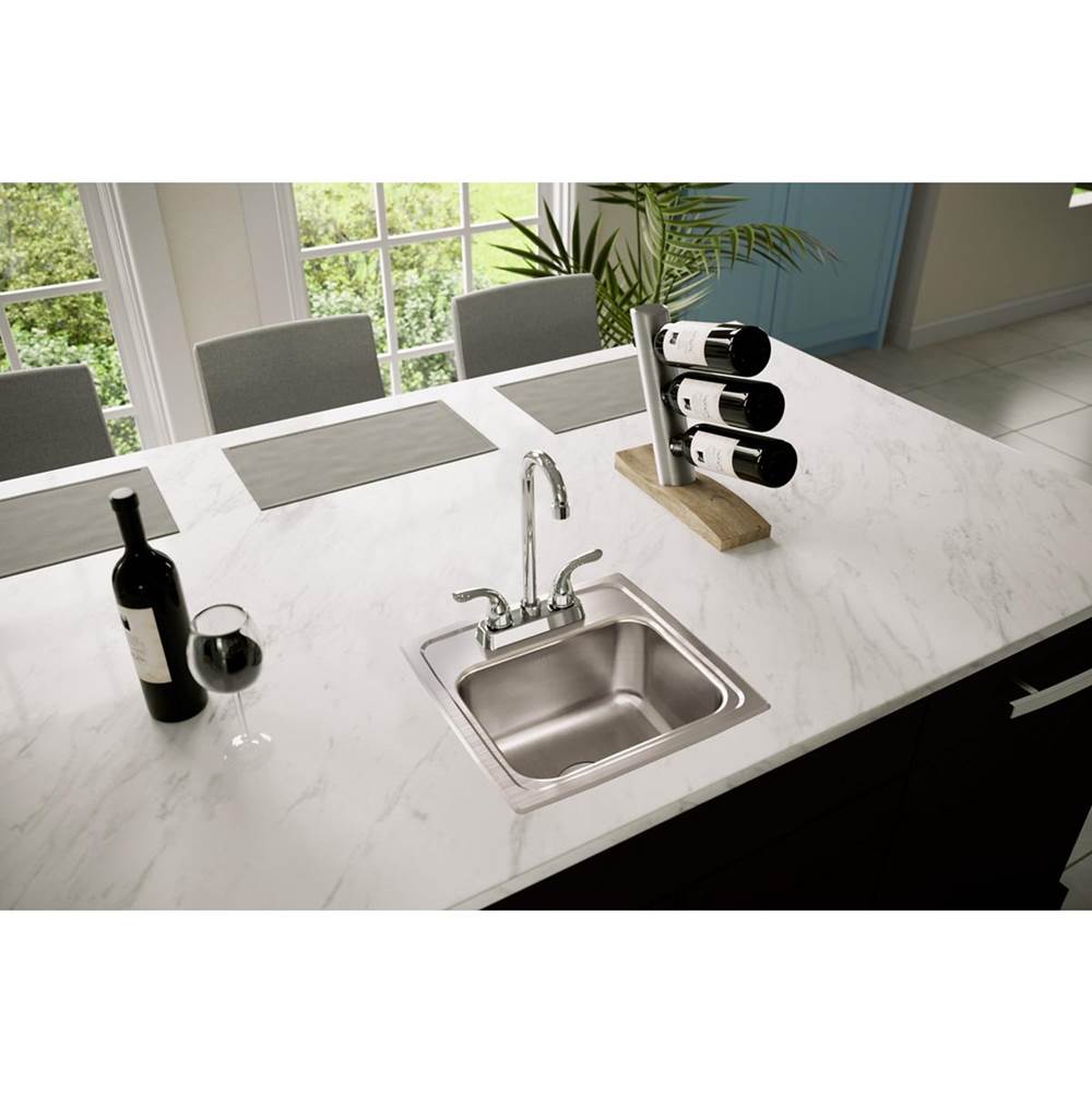 18 Gauge Stainless Steel 15'' x 15'' x 7.125'' Single Bowl Drop-in Bar/Prep Sink