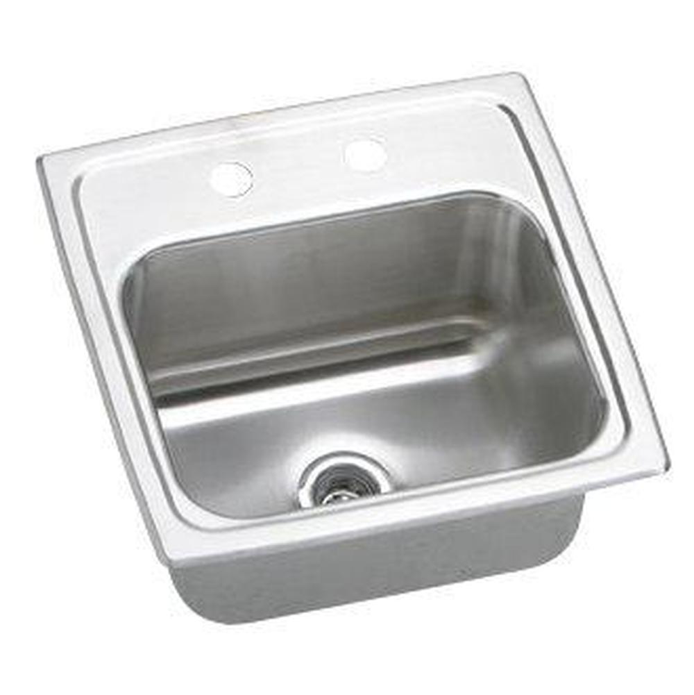 Elkay - 18 Gauge Stainless Steel 15'' x 15'' x 6.125'' Single Bowl Top Mount Bar/Prep Sink - Lustertone