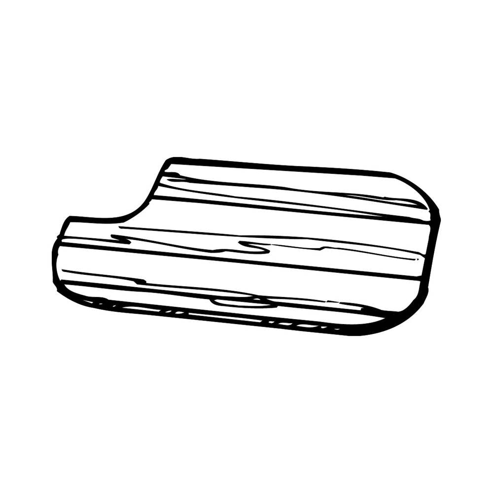 Hardwood 8-1/2'' x 16-3/4'' x 3/4'' Cutting Board