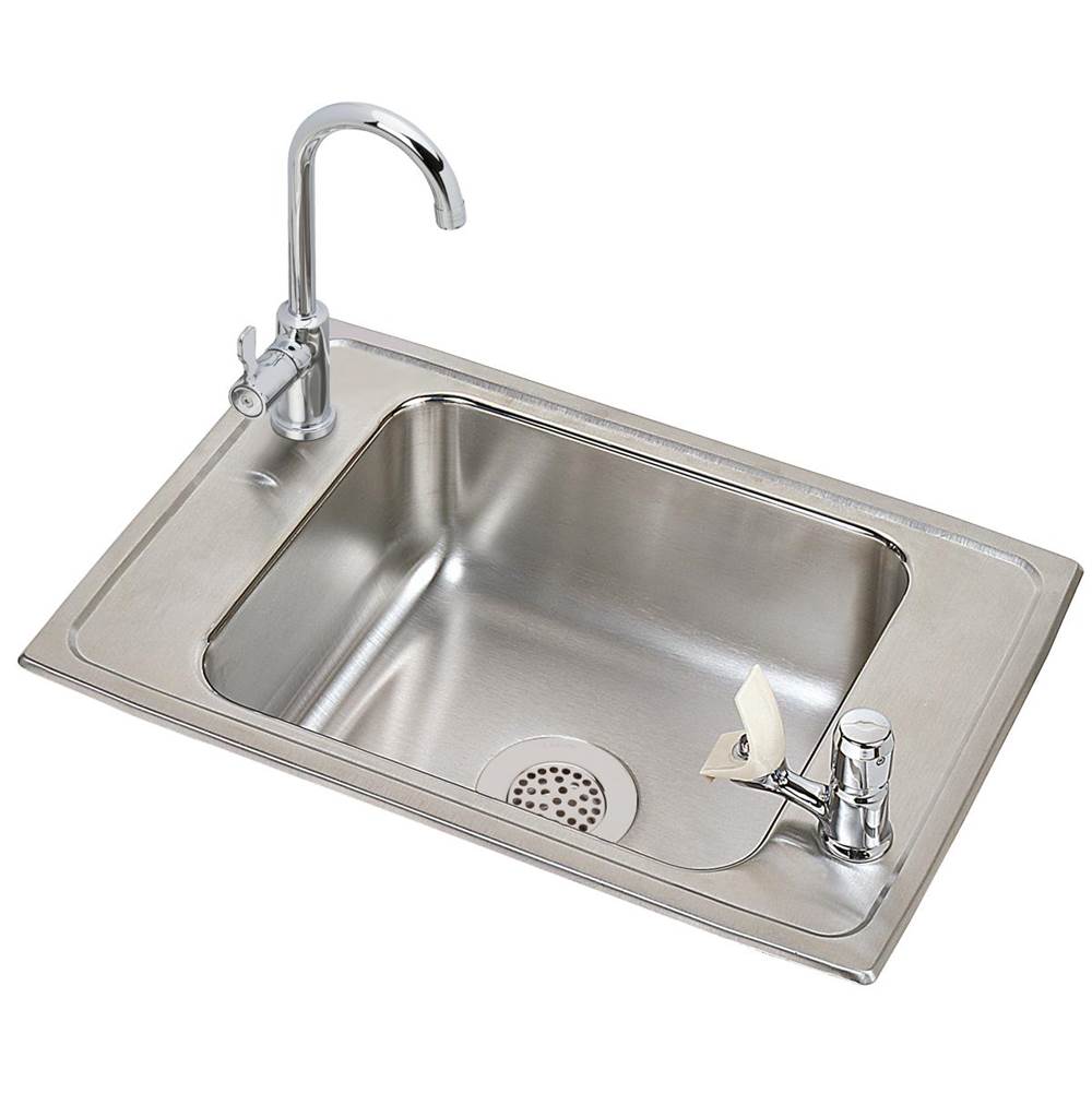 Elkay - 20 Gauge Stainless Steel 25'' x 17'' x 6.5'' Single Bowl Drop-in Sink Kit - Brushed Satin