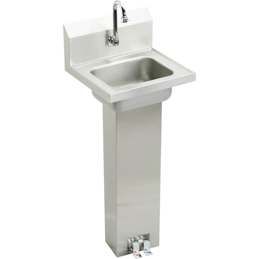 Elkay - HAND WASH SINK WITH PEDESTAL - Buffed Satin