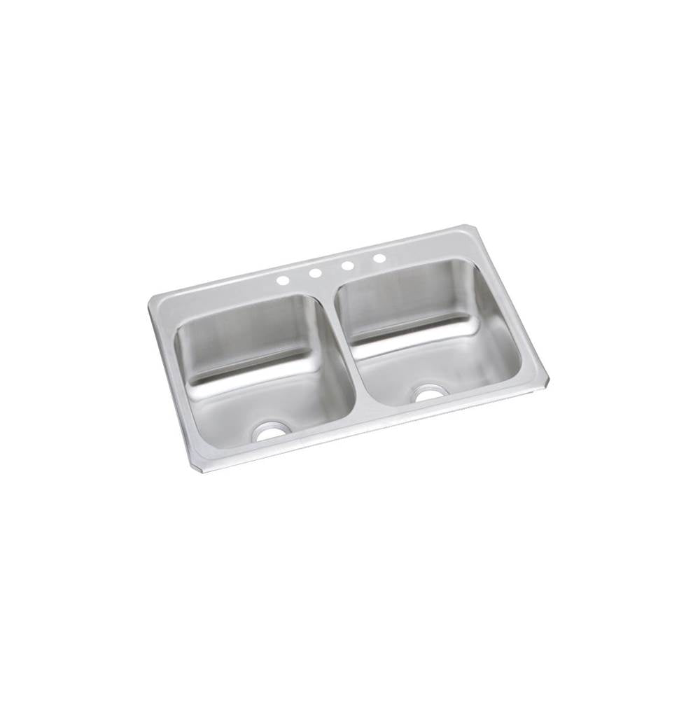Elkay - 20 Gauge Stainless Steel 43'' x 22'' x 6.875'' Double Bowl Drop-in Kitchen Sink - Brushed Satin