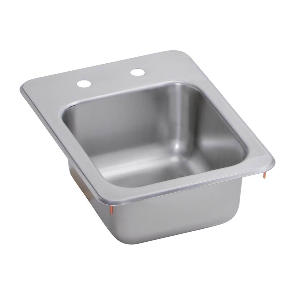 Elkay - 1 Compartment Drop-In Sink, 12X17 OA, 10X11 Bowl, 6'' Deep, 18 GA, 300 Series SS, NSF - No.4 Finish