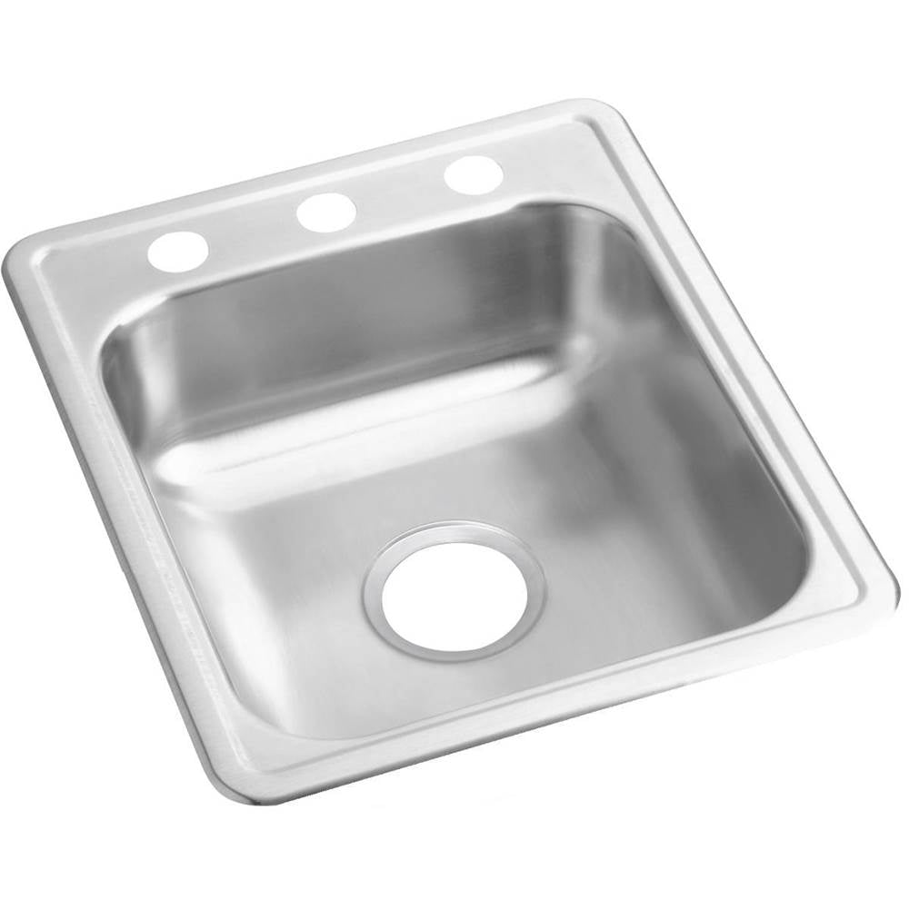 Elkay - 22 Gauge Stainless Steel 17'' x 21.25'' x 6.5'' Single Bowl Drop-in Bar/Prep Sink - Satin