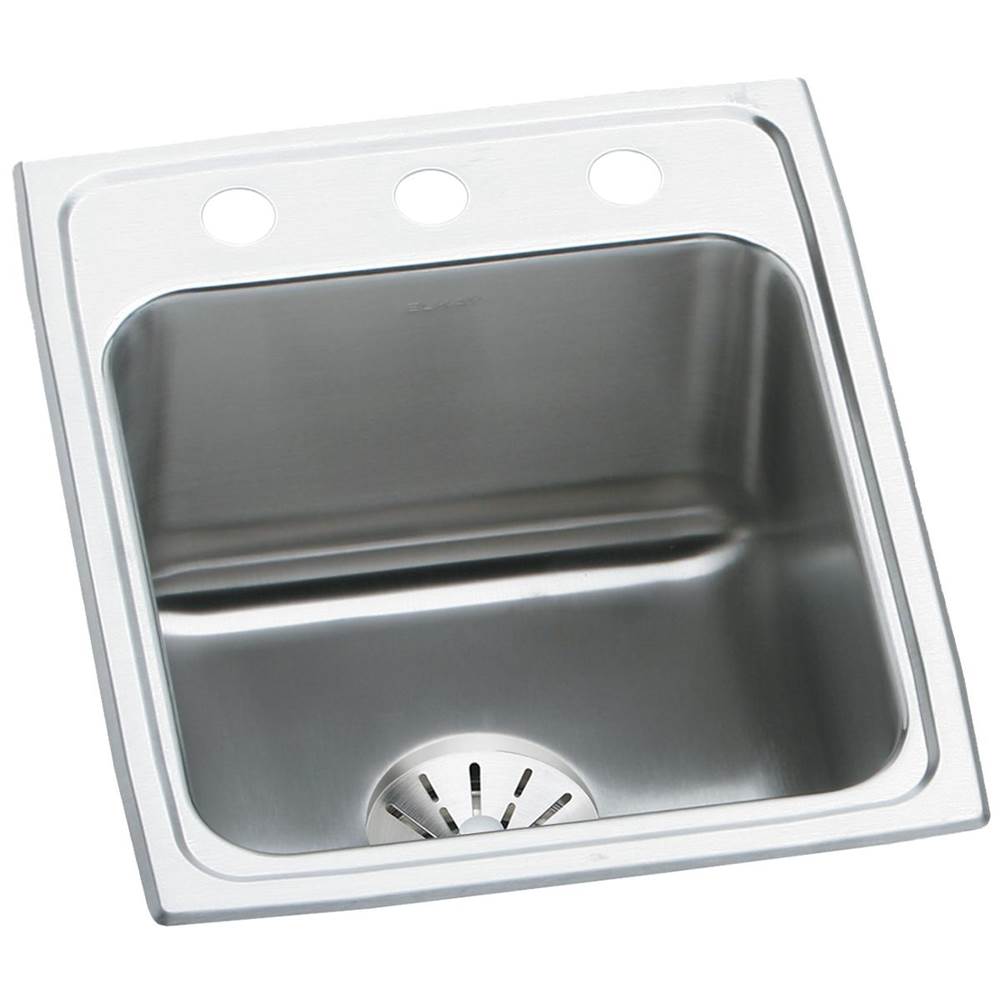 Elkay - Lustertone Classic Stainless Steel 17'' x 22'' x 10-1/8'', Single Bowl Drop-in Sink with Perfect Drain - Lustrous Satin
