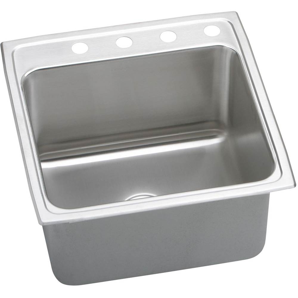 Elkay - 18 Gauge Stainless Steel 22'' x 22'' x 10.125'' Single Bowl Top Mount Kitchen Sink - Lustertone