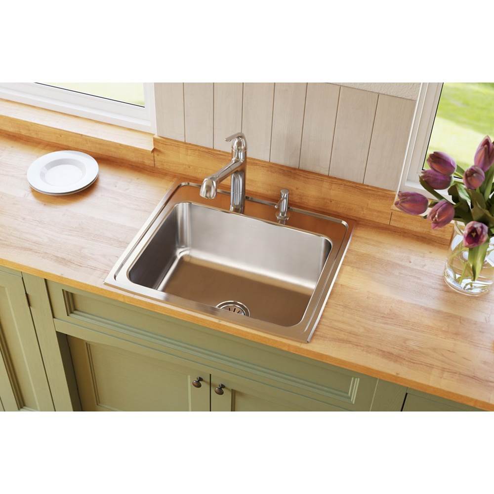 18 Gauge Stainless Steel 25'' x 22'' x 10.375'' Single Bowl Drop-in Kitchen Sink