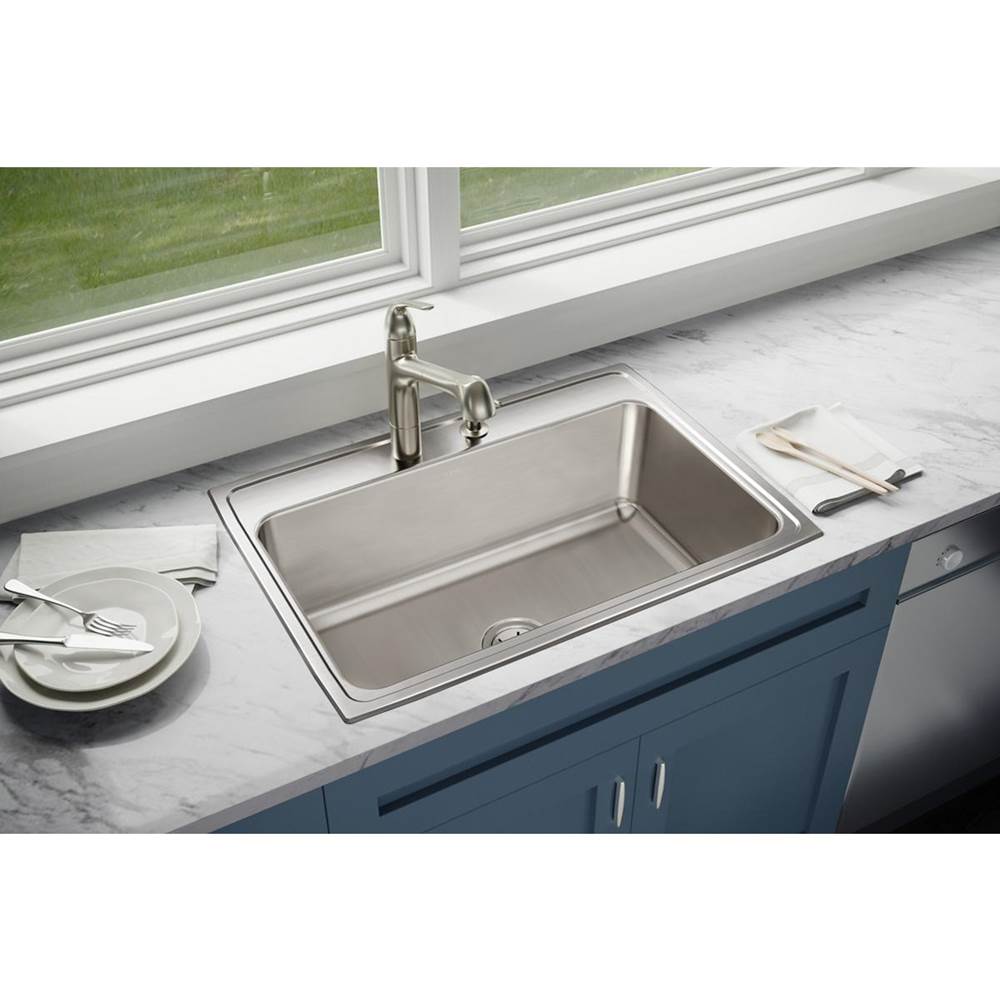 18 Gauge Stainless Steel 31'' x 22'' x 10.125'' Single Bowl Drop-in Kitchen Sink